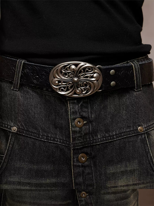 Engraved Leather Belt