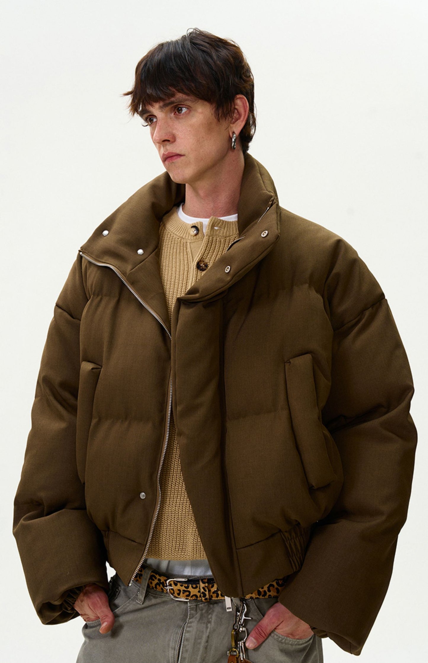 Thickened stand collar cotton jacket