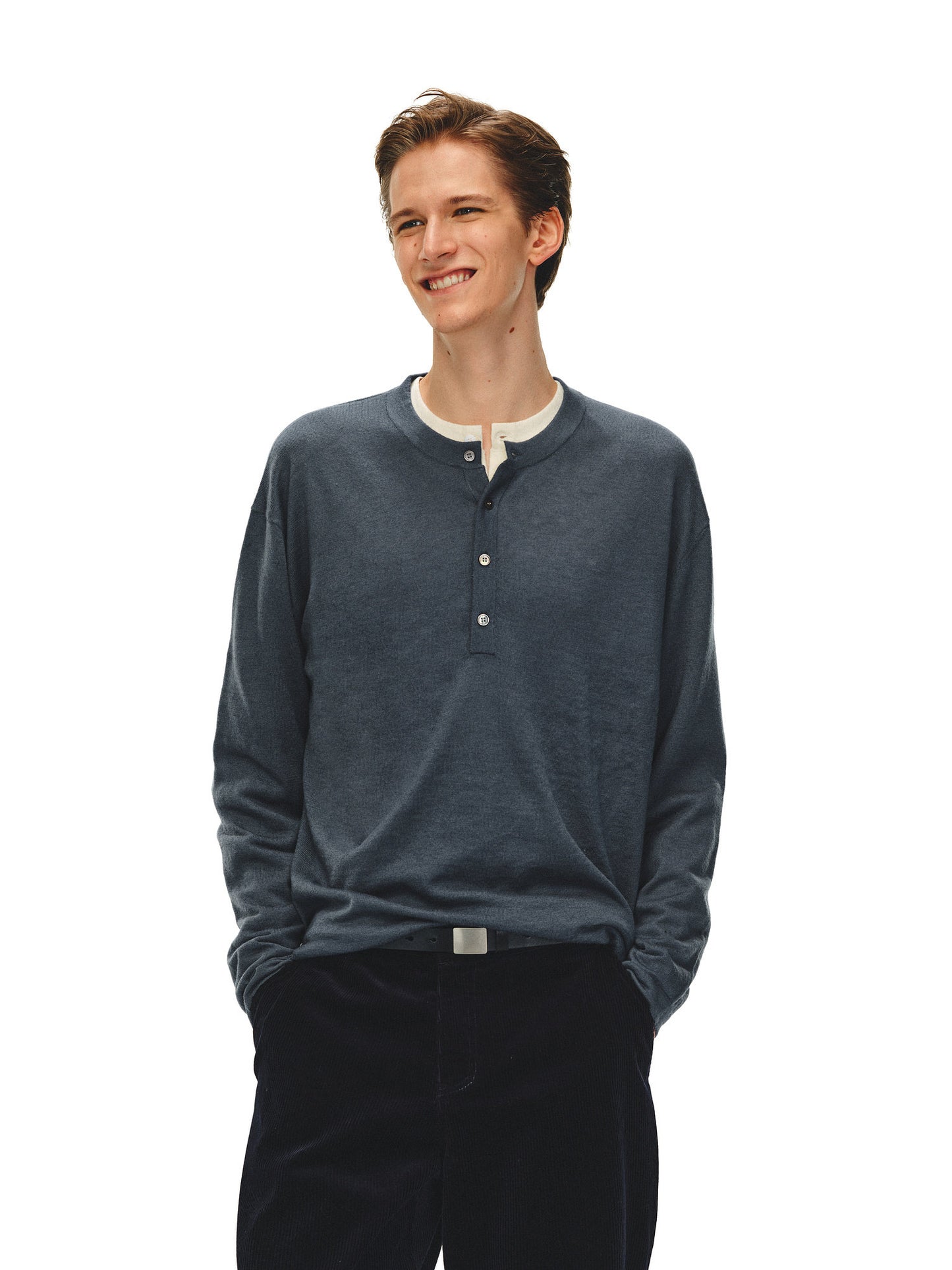 Henry-collar T-shirt