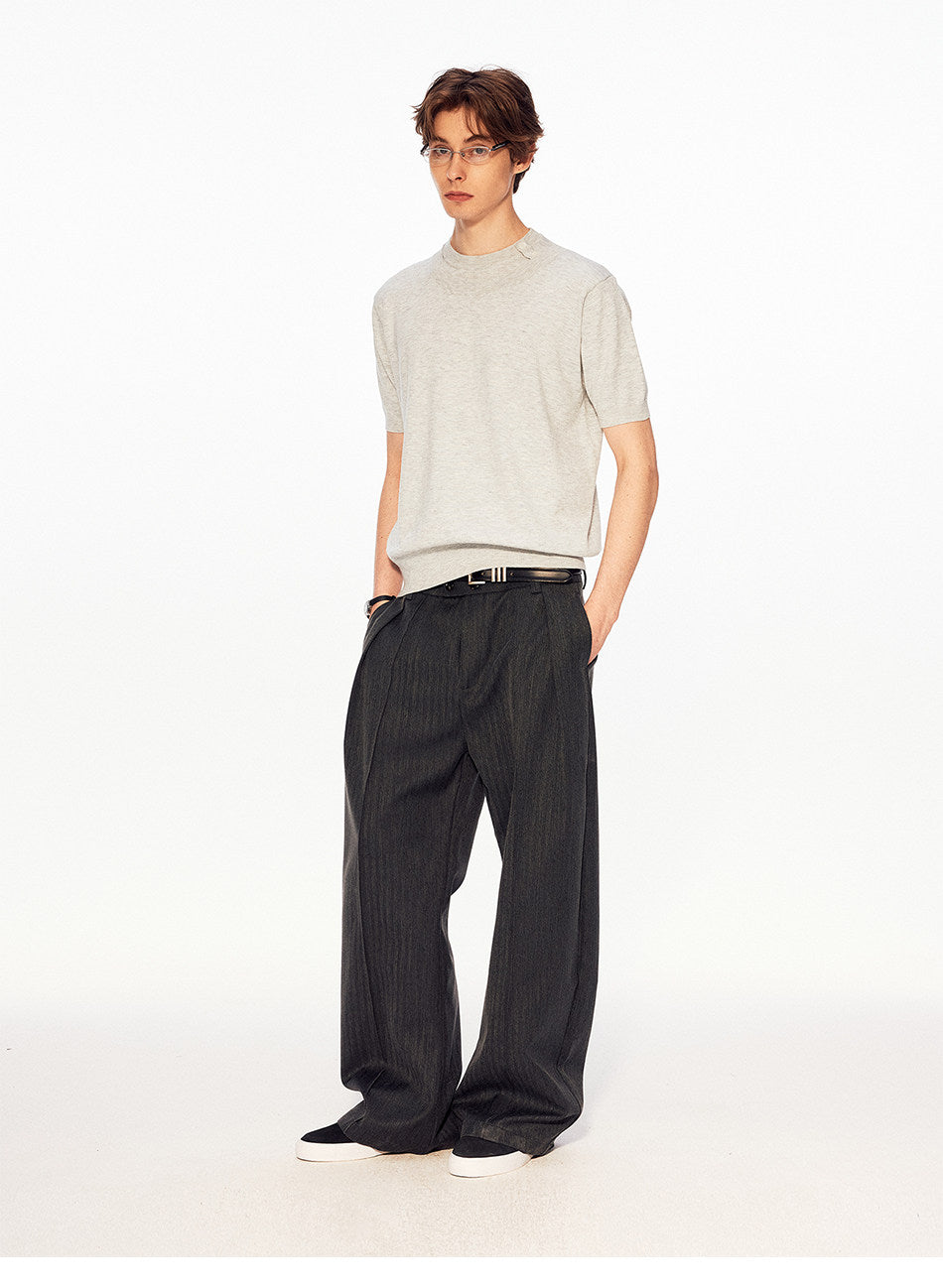 Faux Two-Piece Knit Shirt