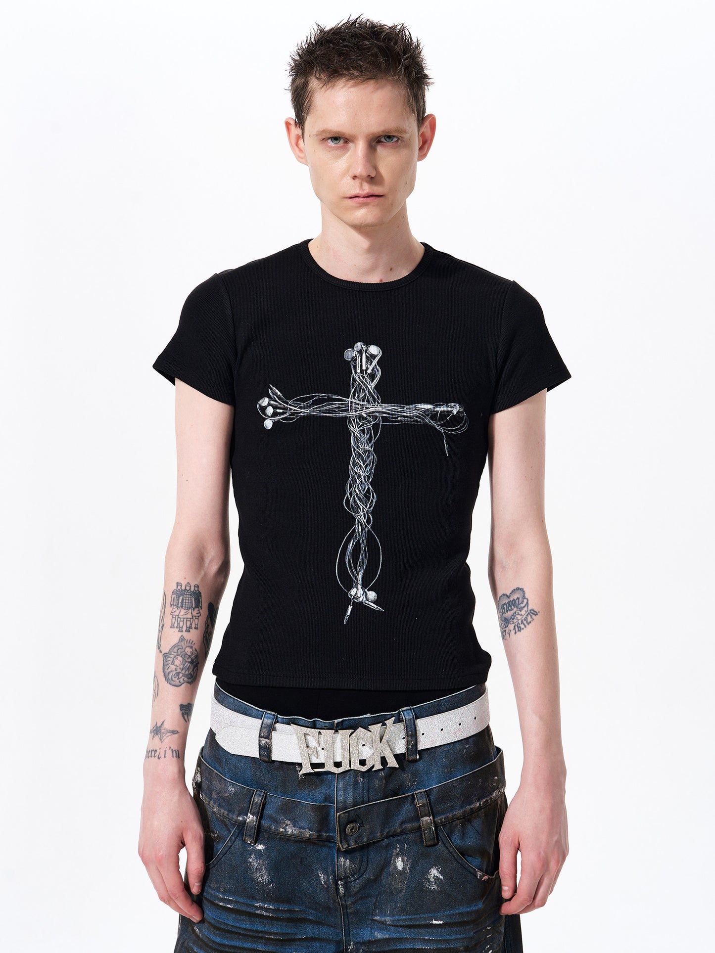 Cross Print T-Shirt