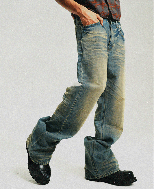 Mud Wash Damaged Jeans