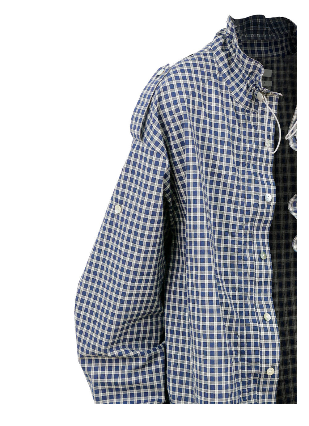 Asymmetrical plaid shirt