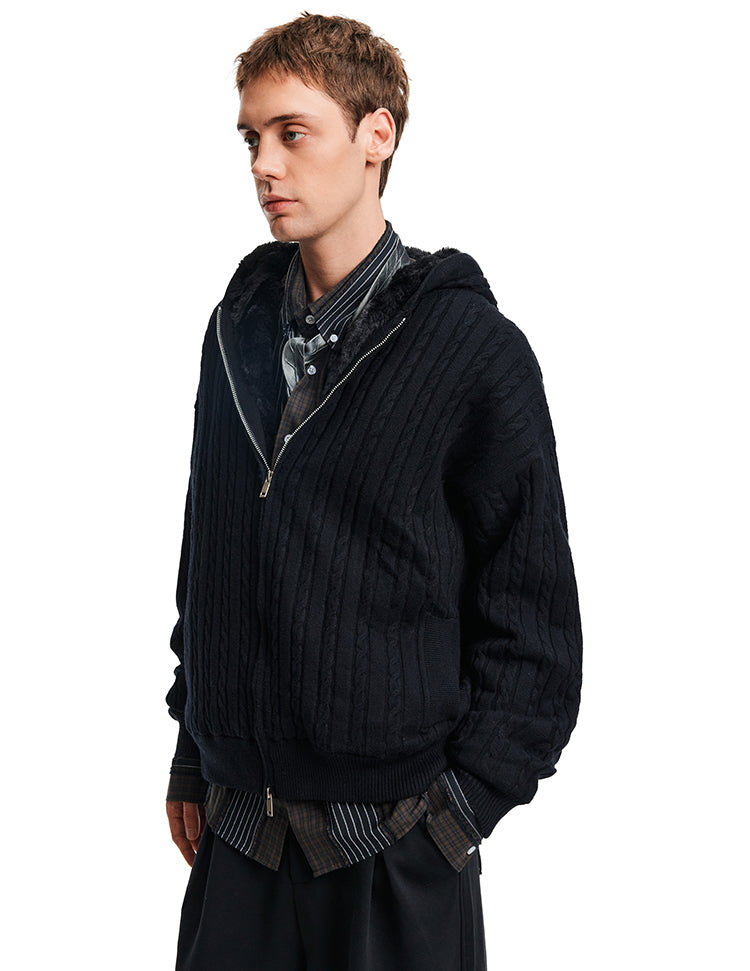 Relaxed Style Knit Jacket