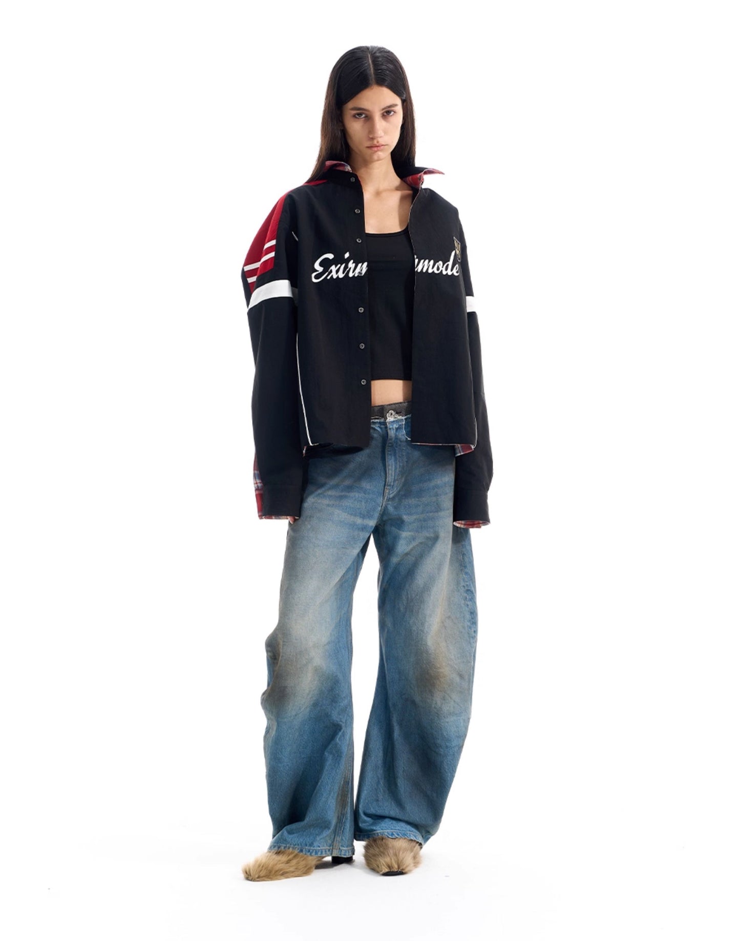 Reversible Checkered Pattern Sports Shirt