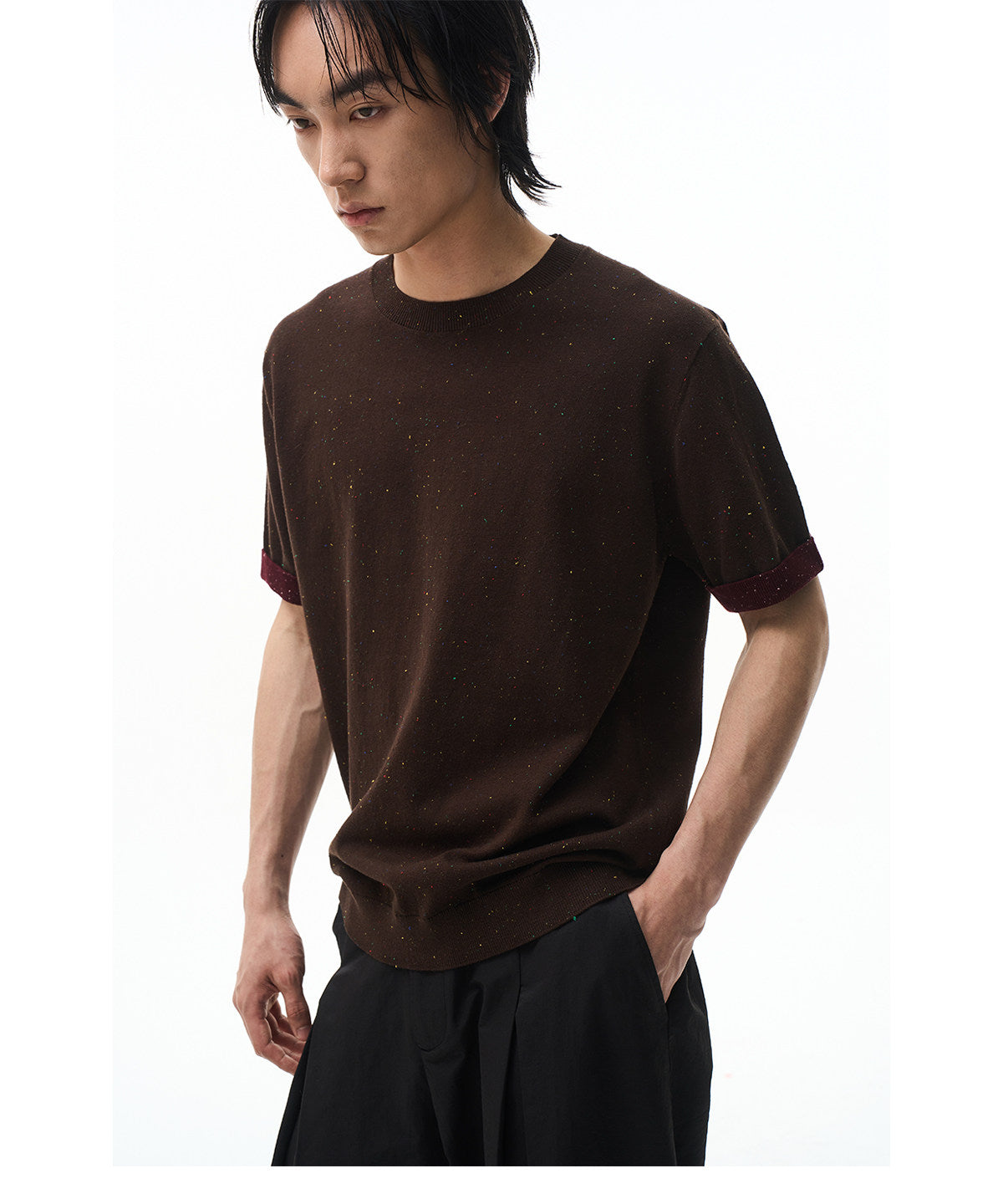 Color-Point Knit Shirt