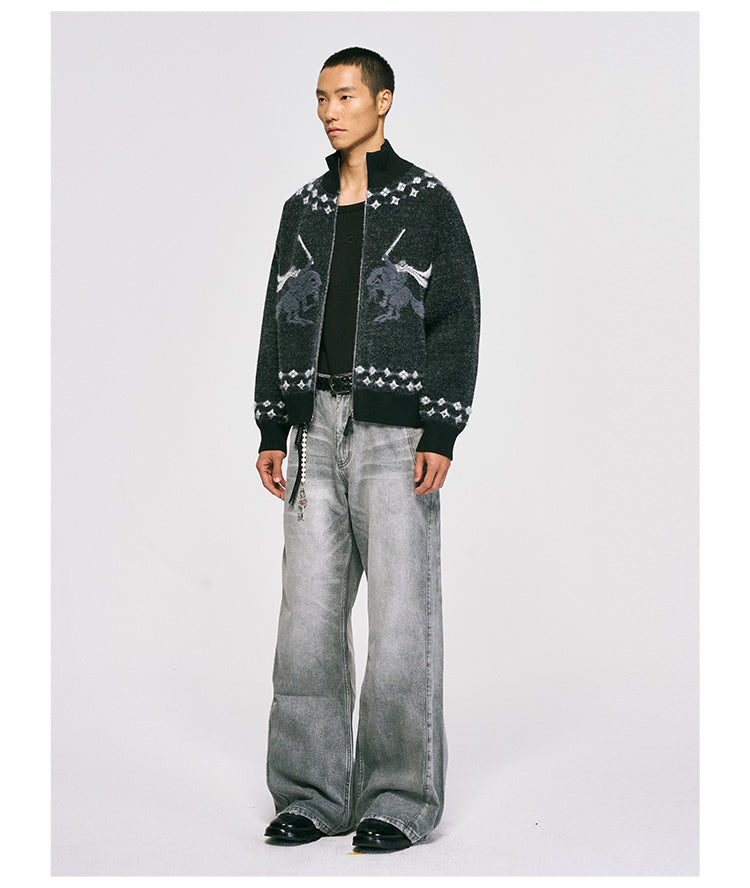 Stand Collar Design Cardigan