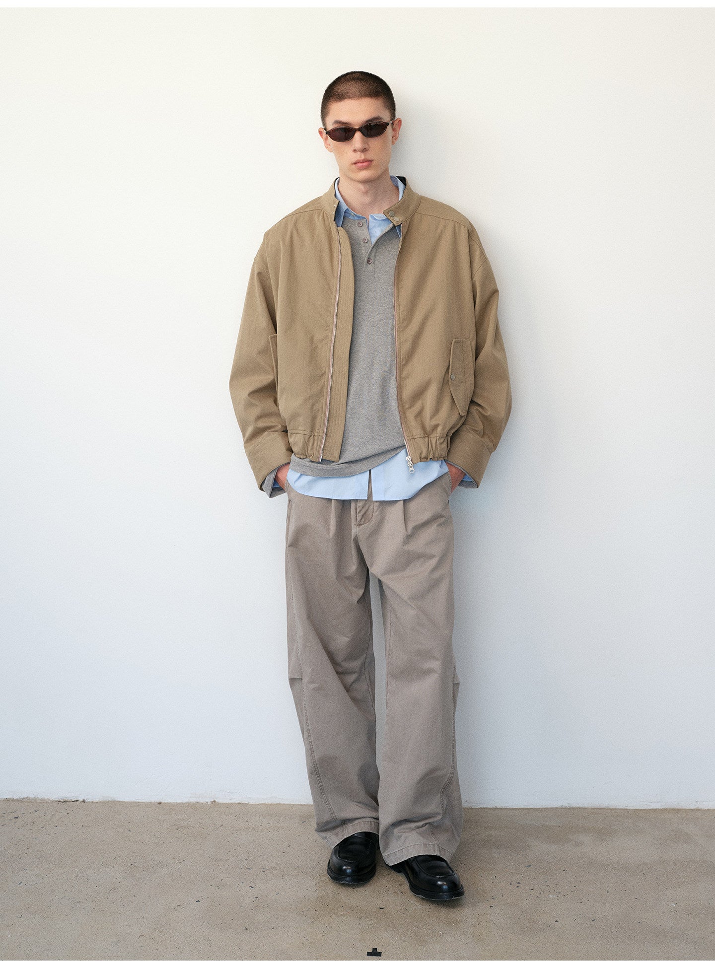 Cotton-Blend Harrington Jacket