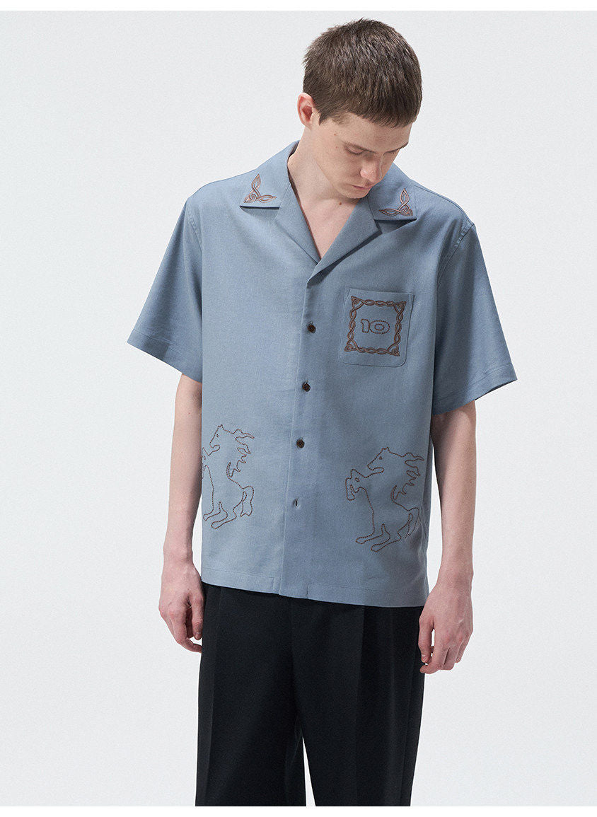 Embroidered Linen Shirt