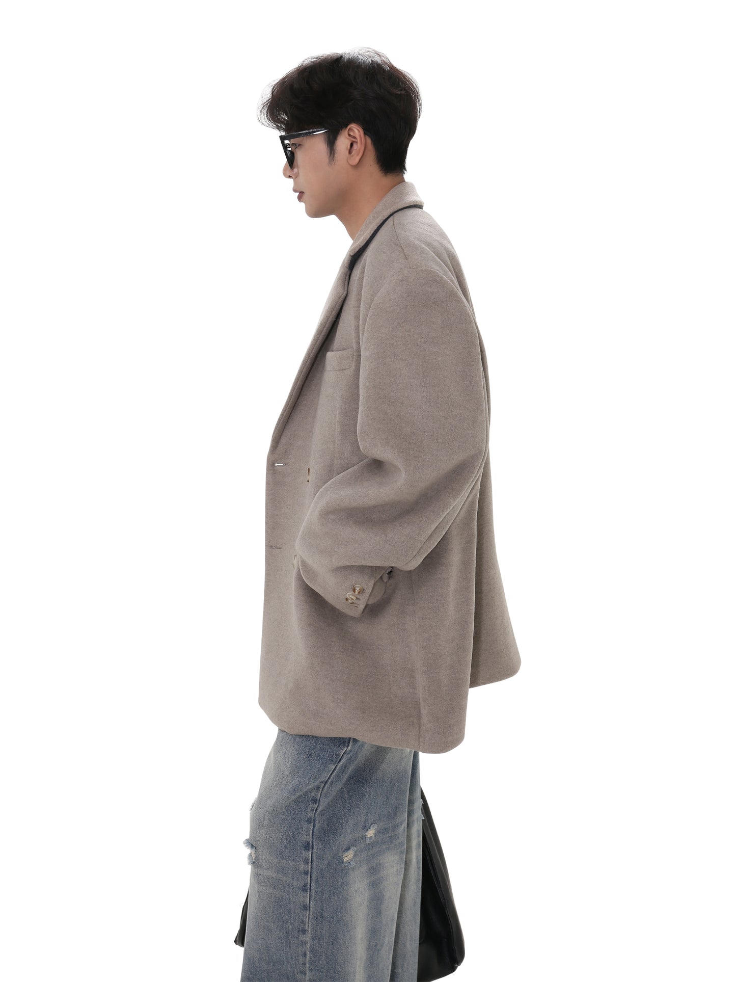 Wide Shoulder Wool Jacket