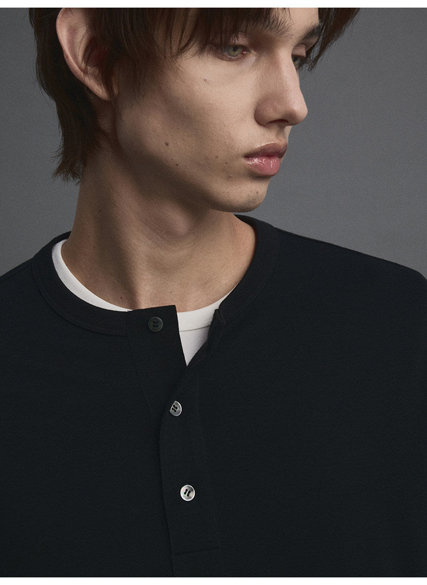 Merino Wool Henley-Neck Standard T-Shirt