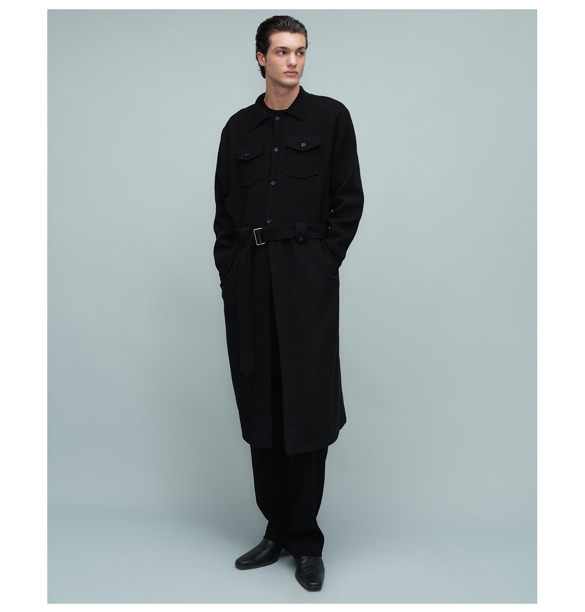 Segment Design Drop-Shoulder Coat
