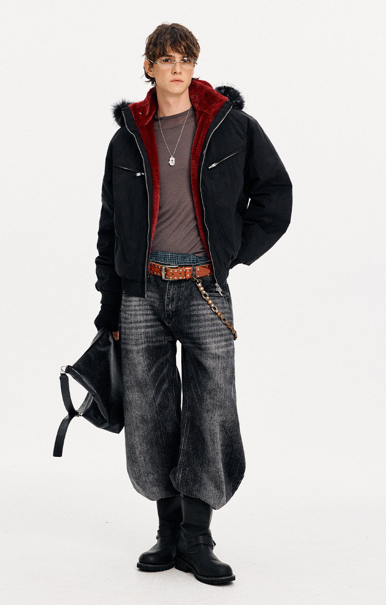 Detachable Hood White Duck Down Jacket