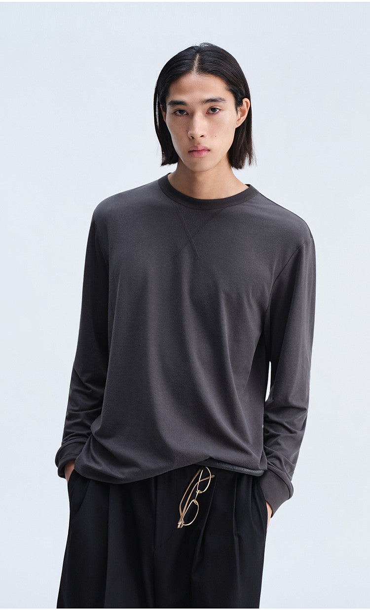 Open-Stitch Collar T-Shirt