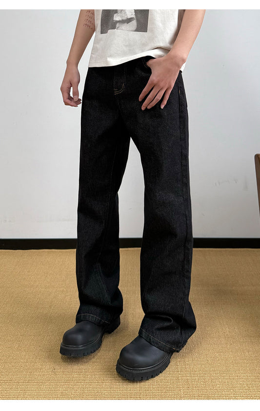 Raw denim casual flare jeans