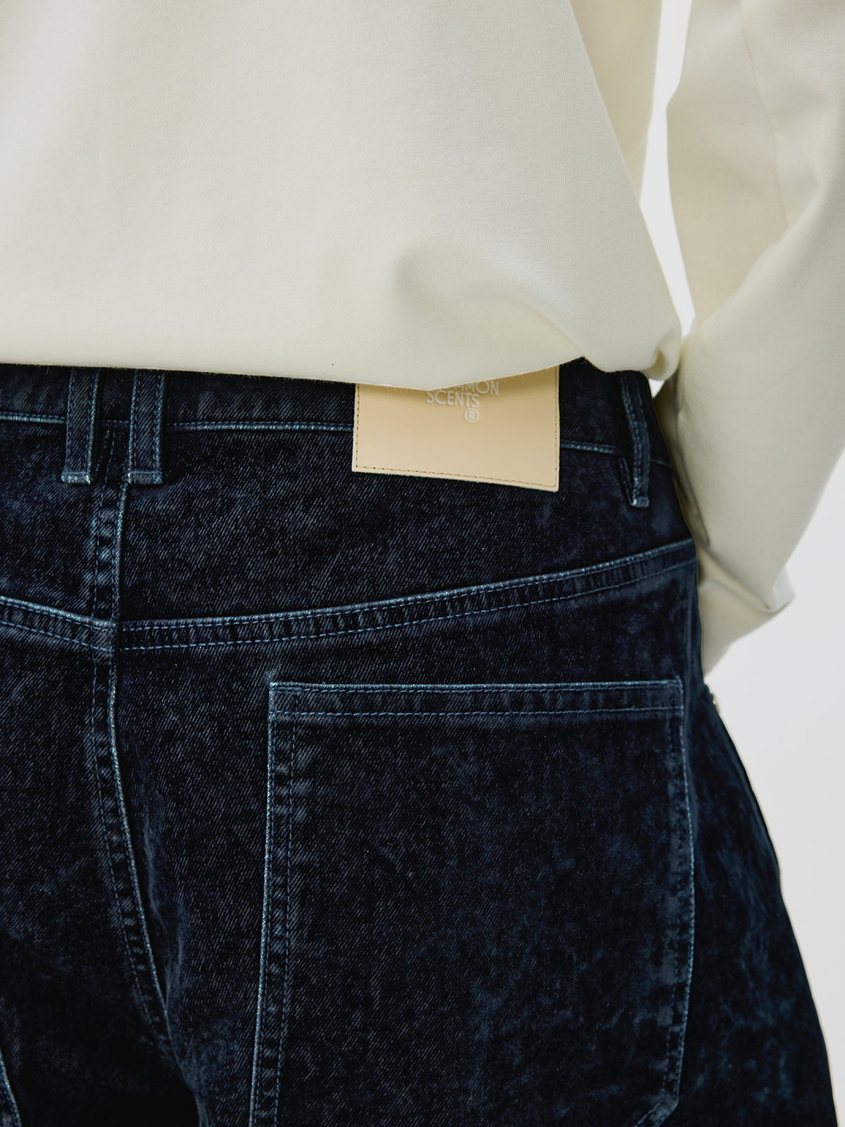 Loose-Fit Flock Denim Pants