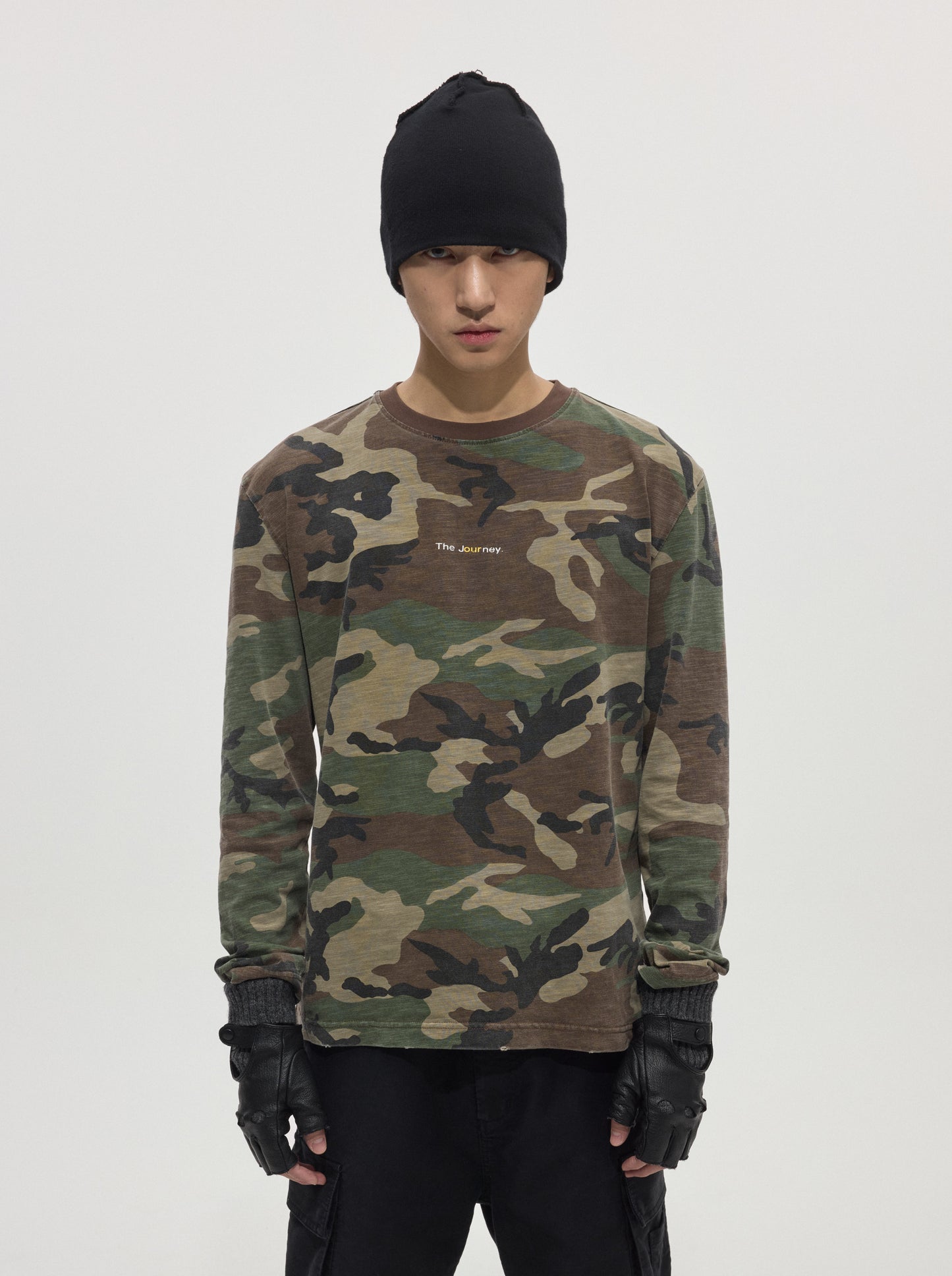 Camouflage-Print Bamboo Cotton T-Shirt