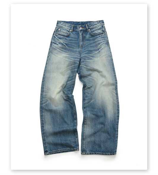Straight Leg Wash Finish Jeans