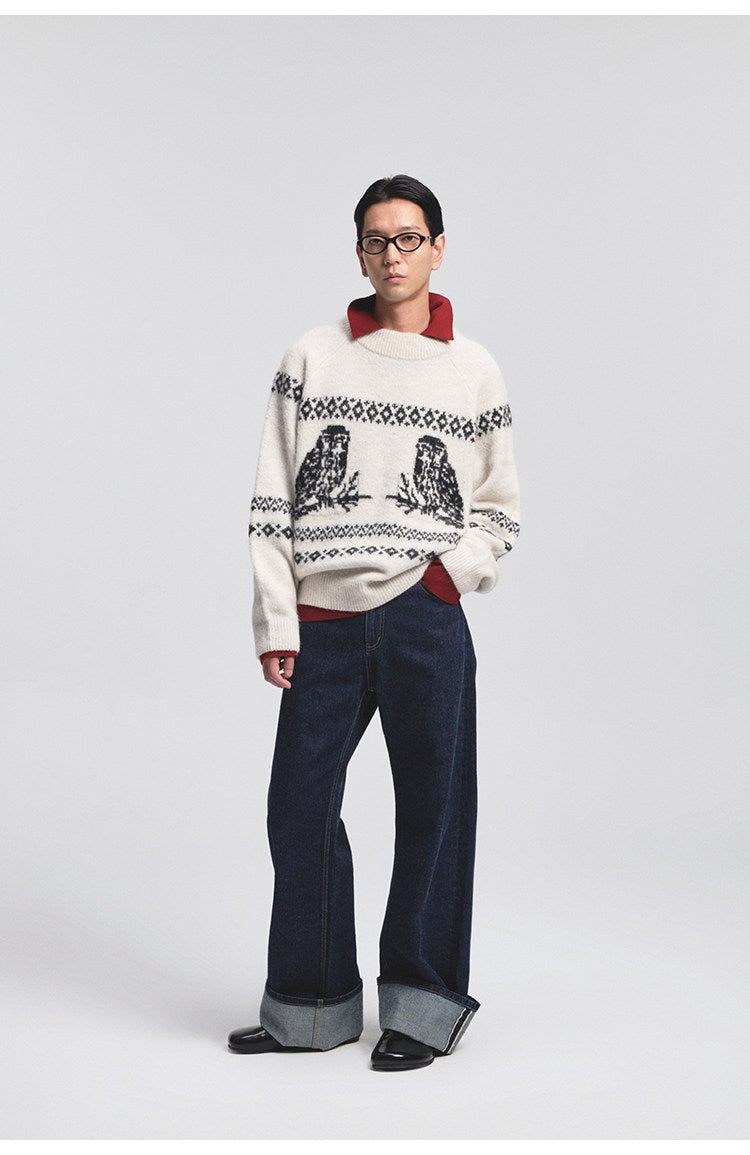 Vintage Animal Jacquard Sweater