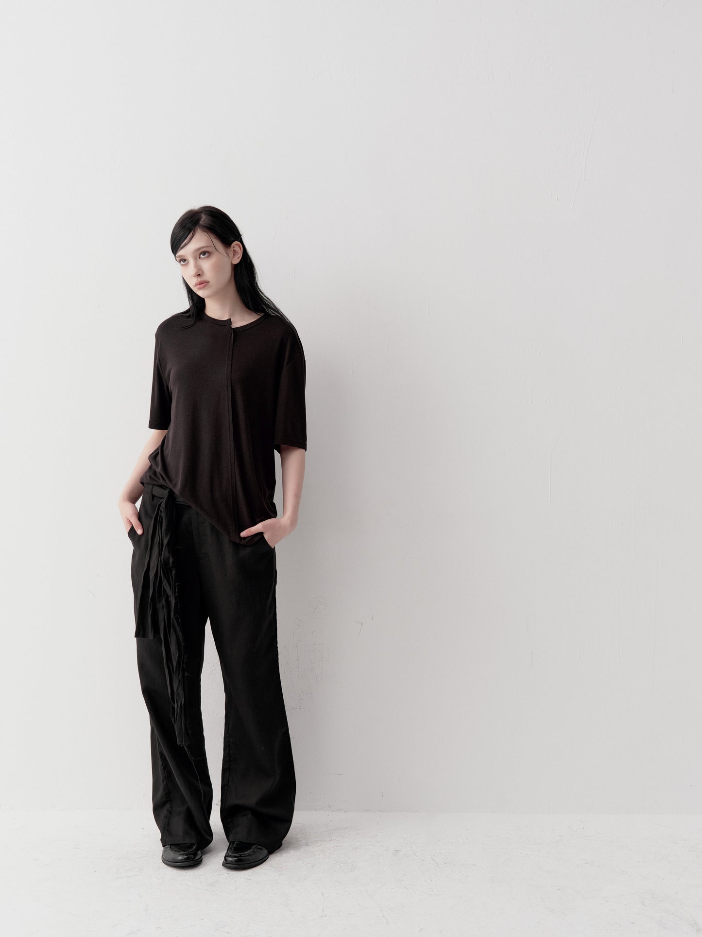 Casual Pants with an Asymmetrical Waistband
