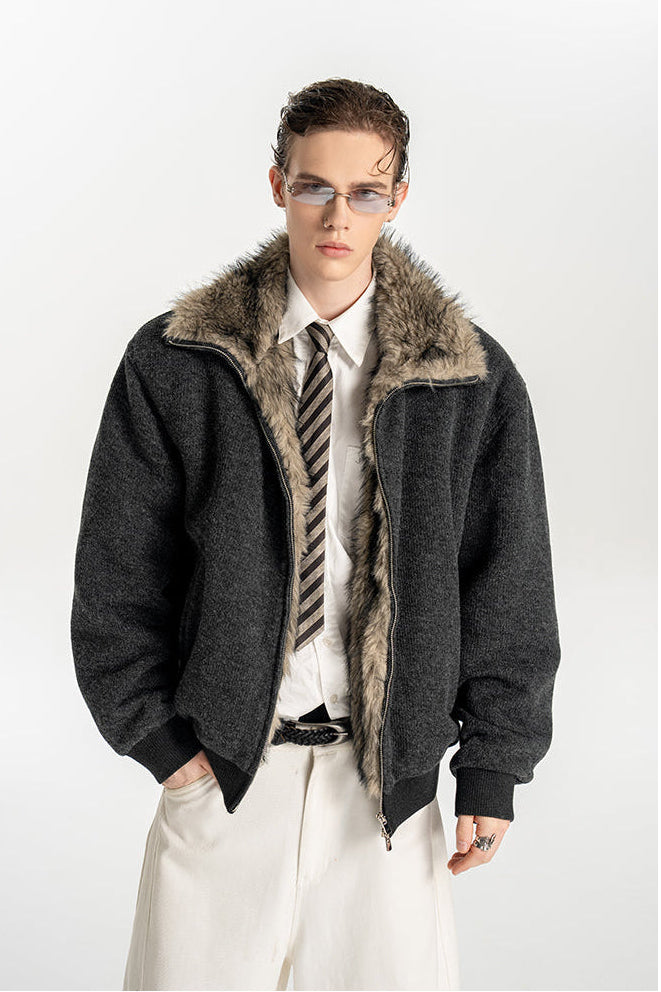 Thick Wool Knit Cardigan