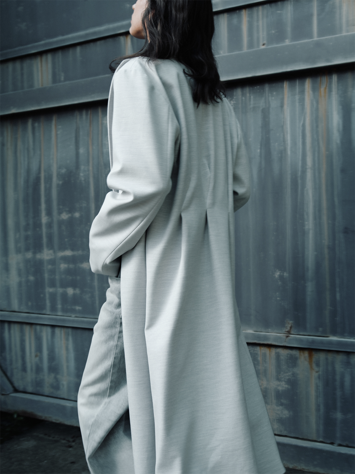 Back-Pleated Chesterfield Coat