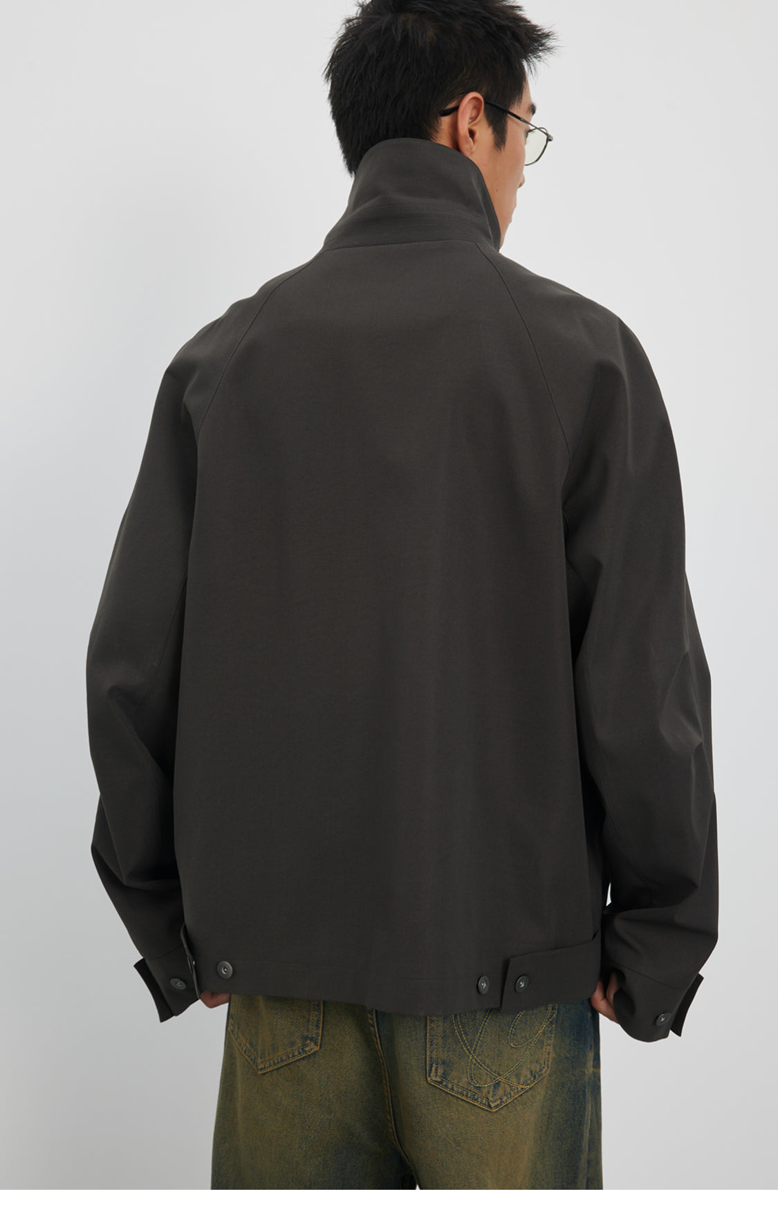 Stand collar short jacket