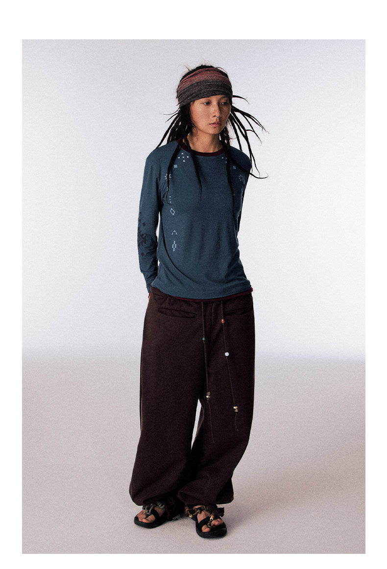 Patchwork Faux Two-Piece T-Shirt