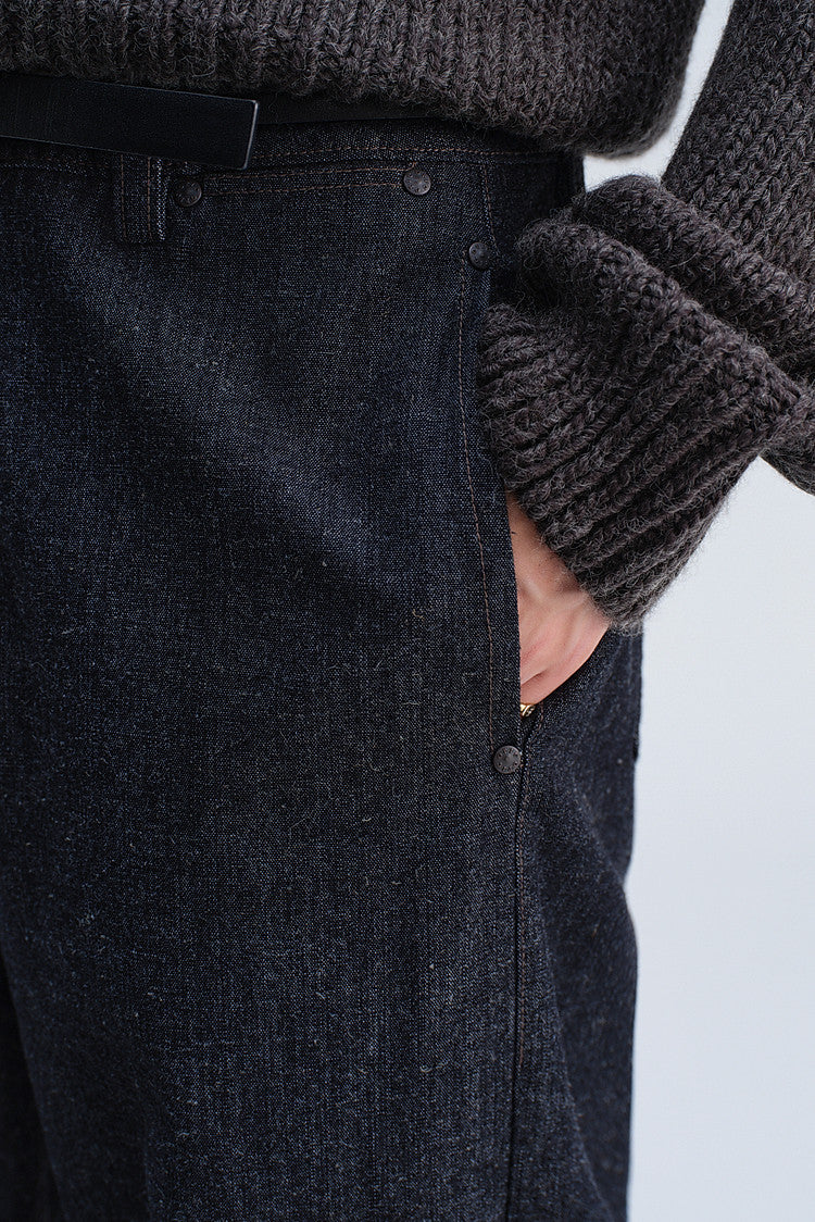 Loose-Fit Straight-Leg Casual Denim Pants