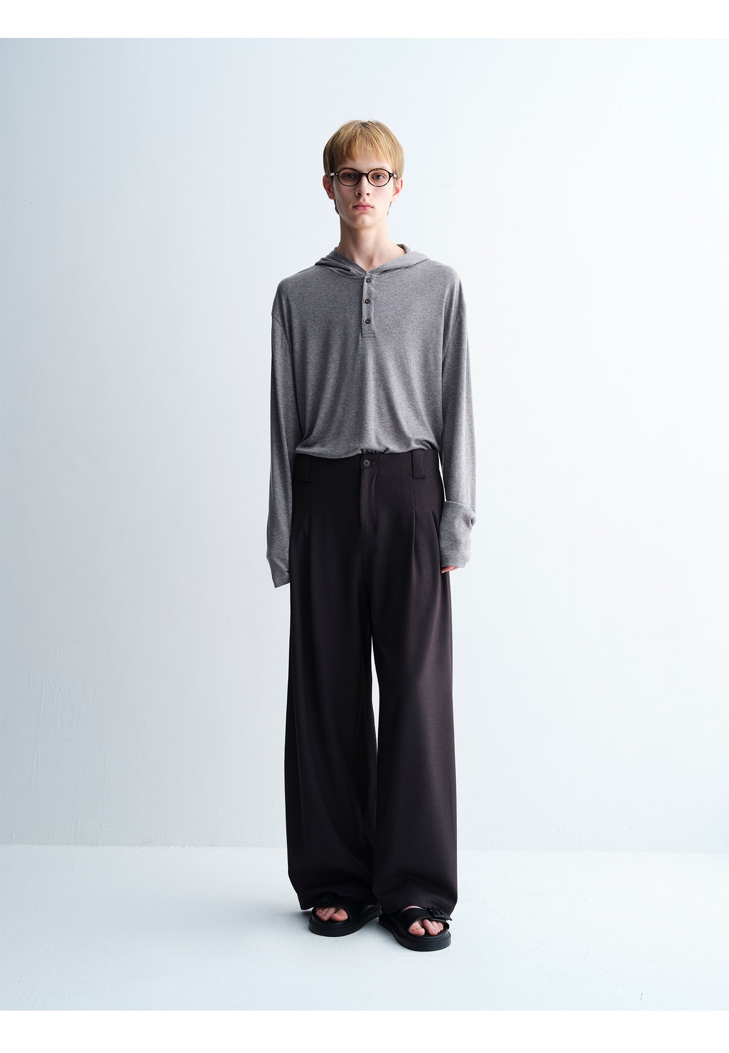 Wool Blend Loose Casual Pants