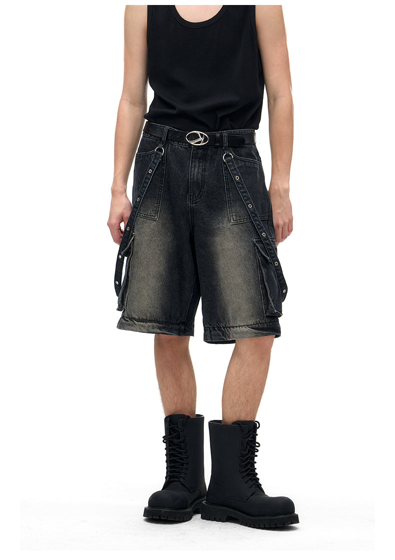 Detachable pockets Wide leg jeans