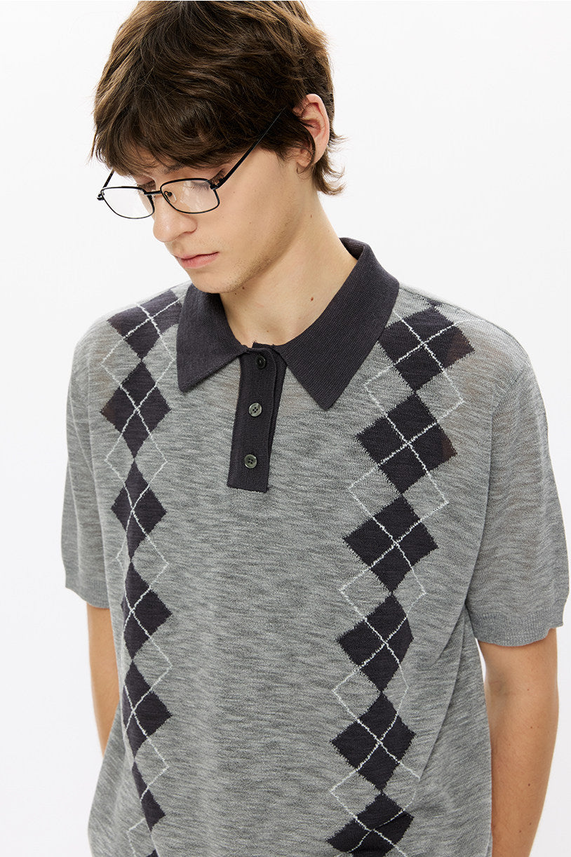 Knit polo shirt