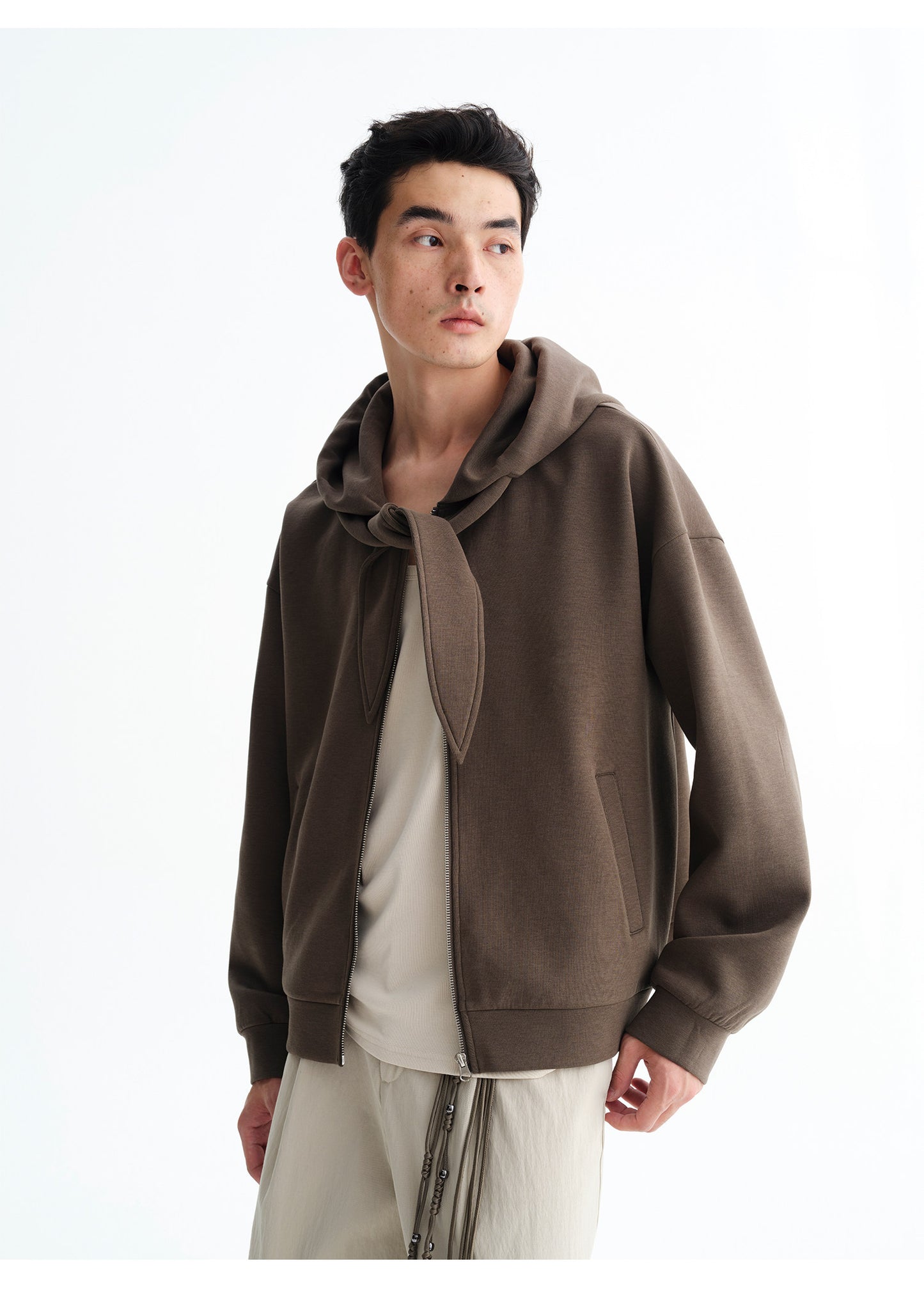 Oversized Bowtie Hooded Sweatshirt