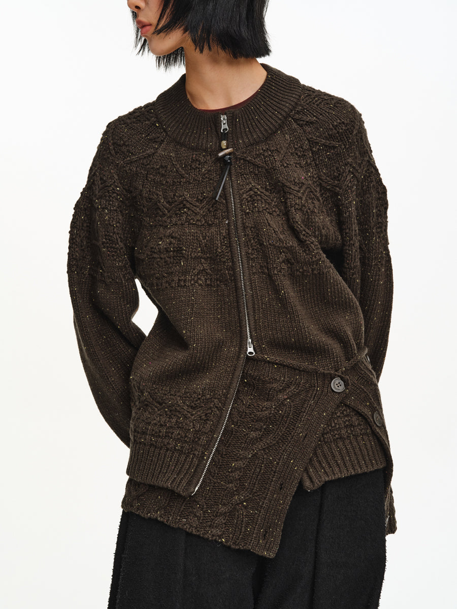 Twist Zip-Up Cardigan