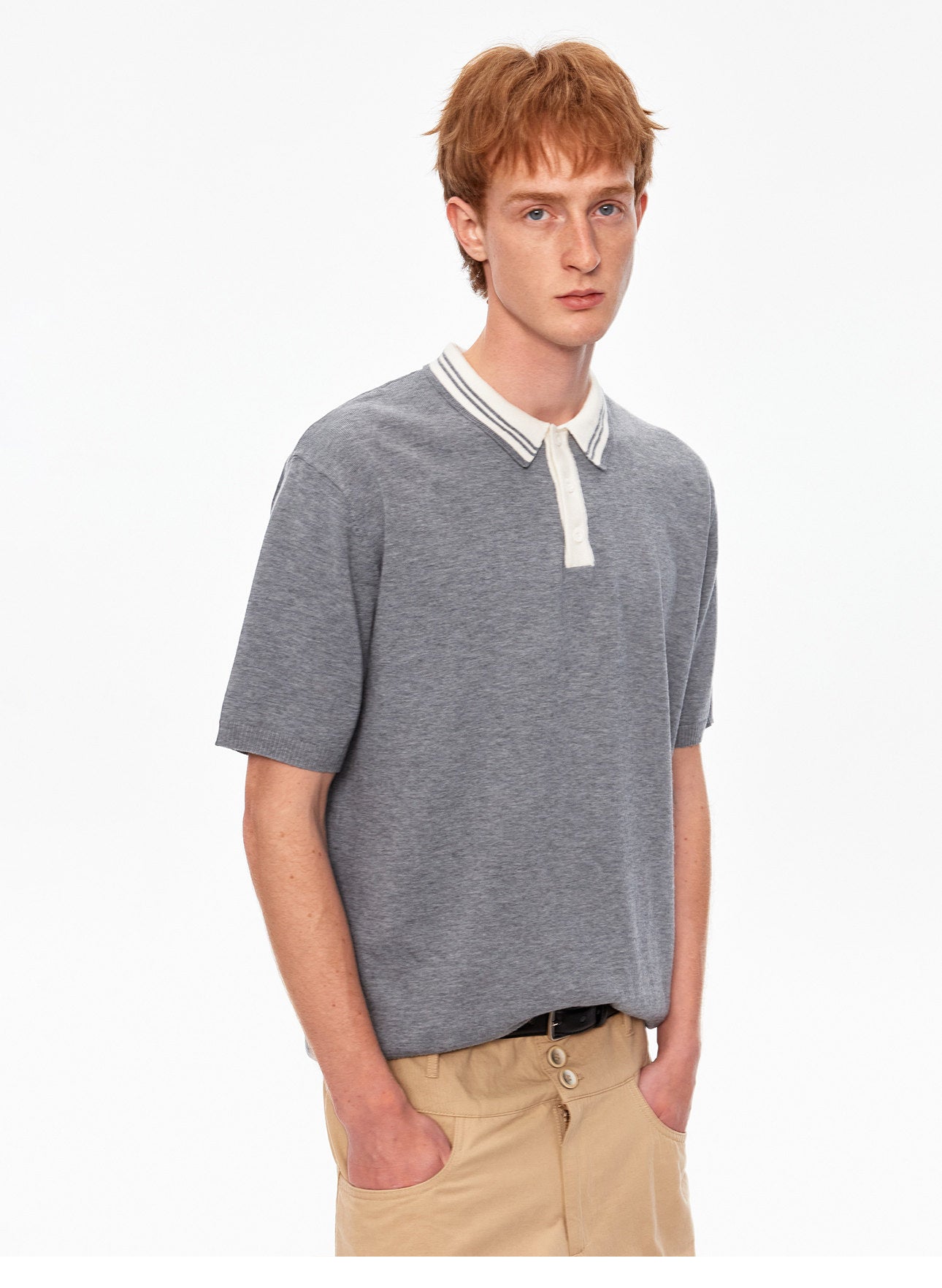 Casual Knit Polo Shirt