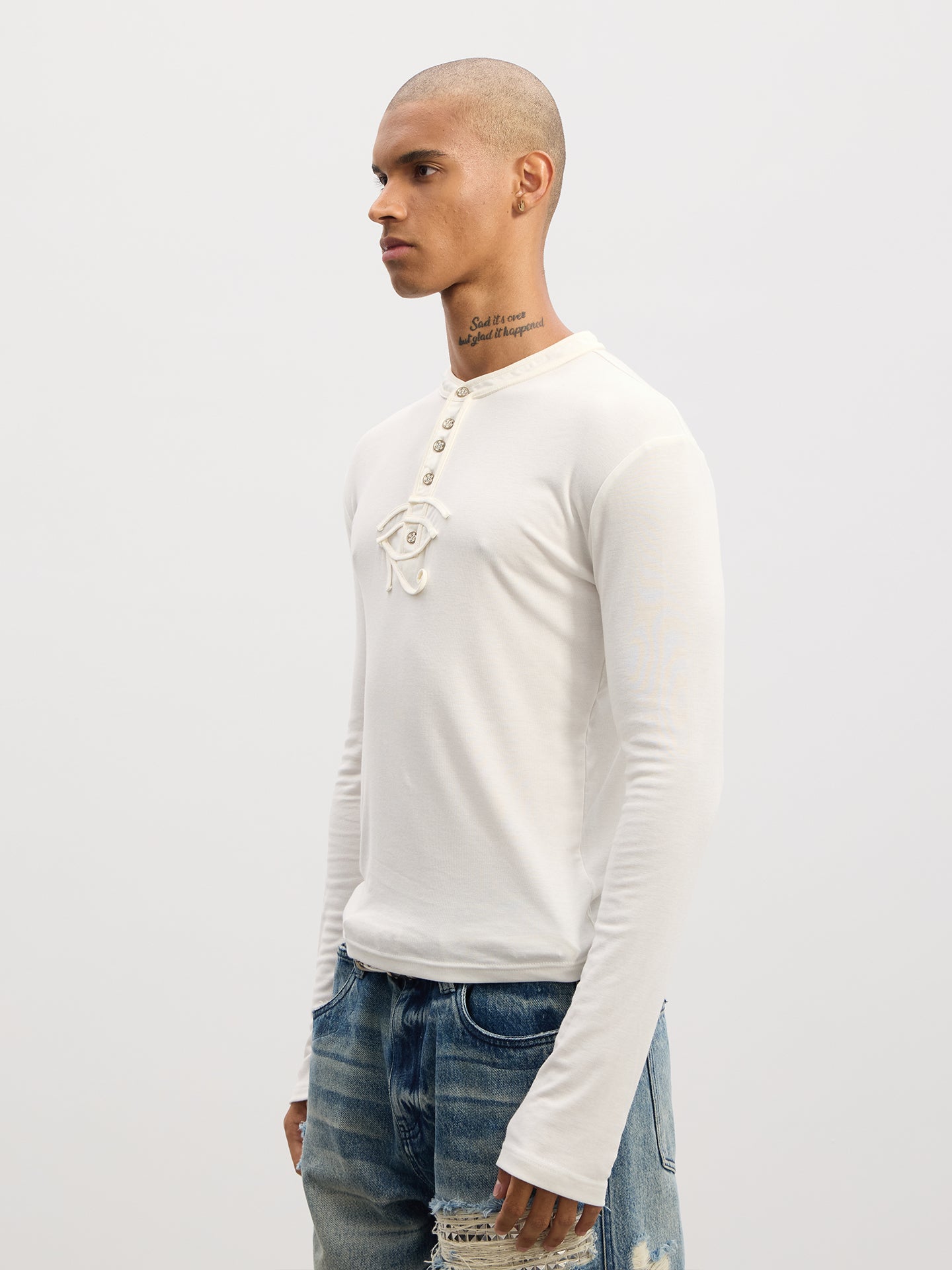 Henry-collar T-shirt