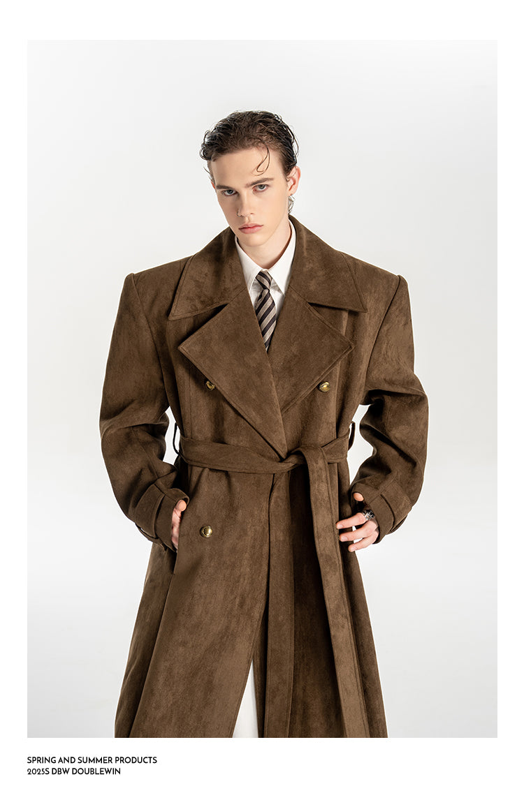 Retro Suede Long Coat