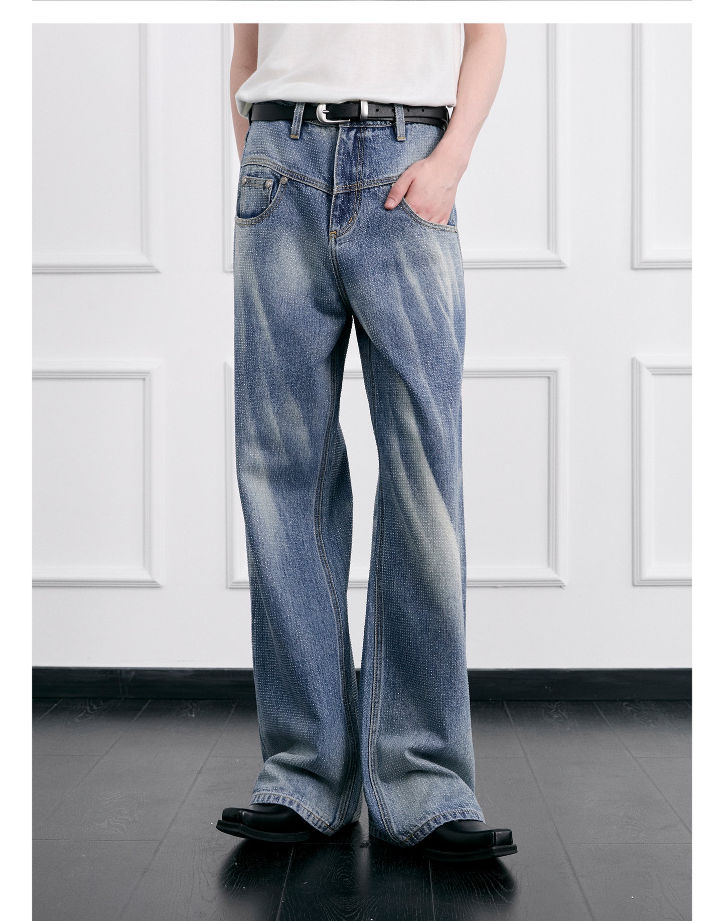 Wash-processed blue jeans