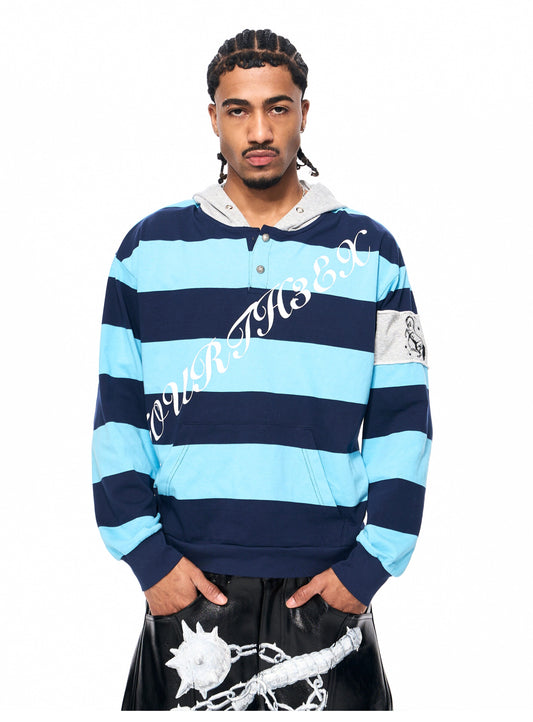 Blue Stripe Print Sweatshirt