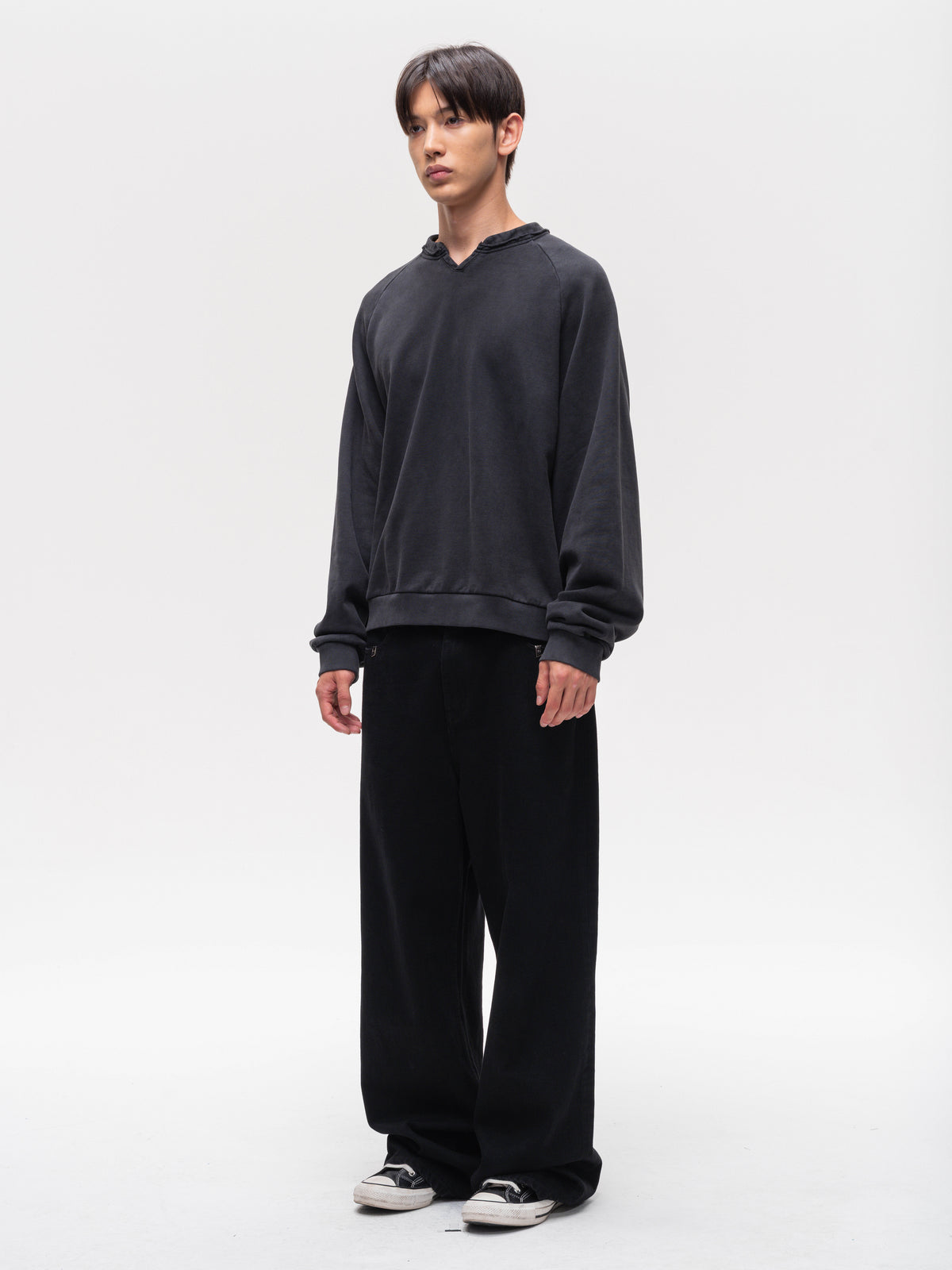 Split-Neck Sweatshirt