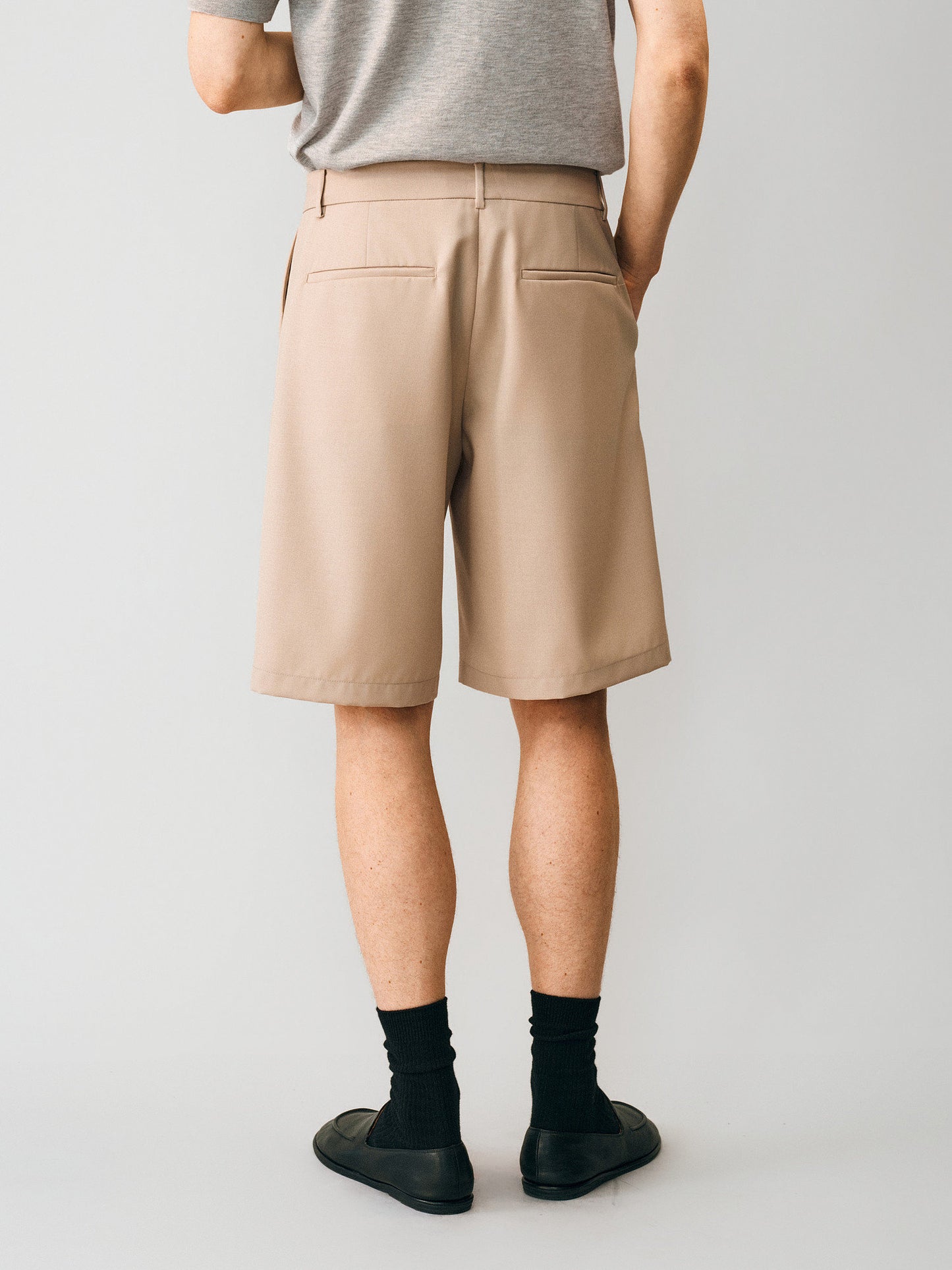 Double-Pleated Shorts