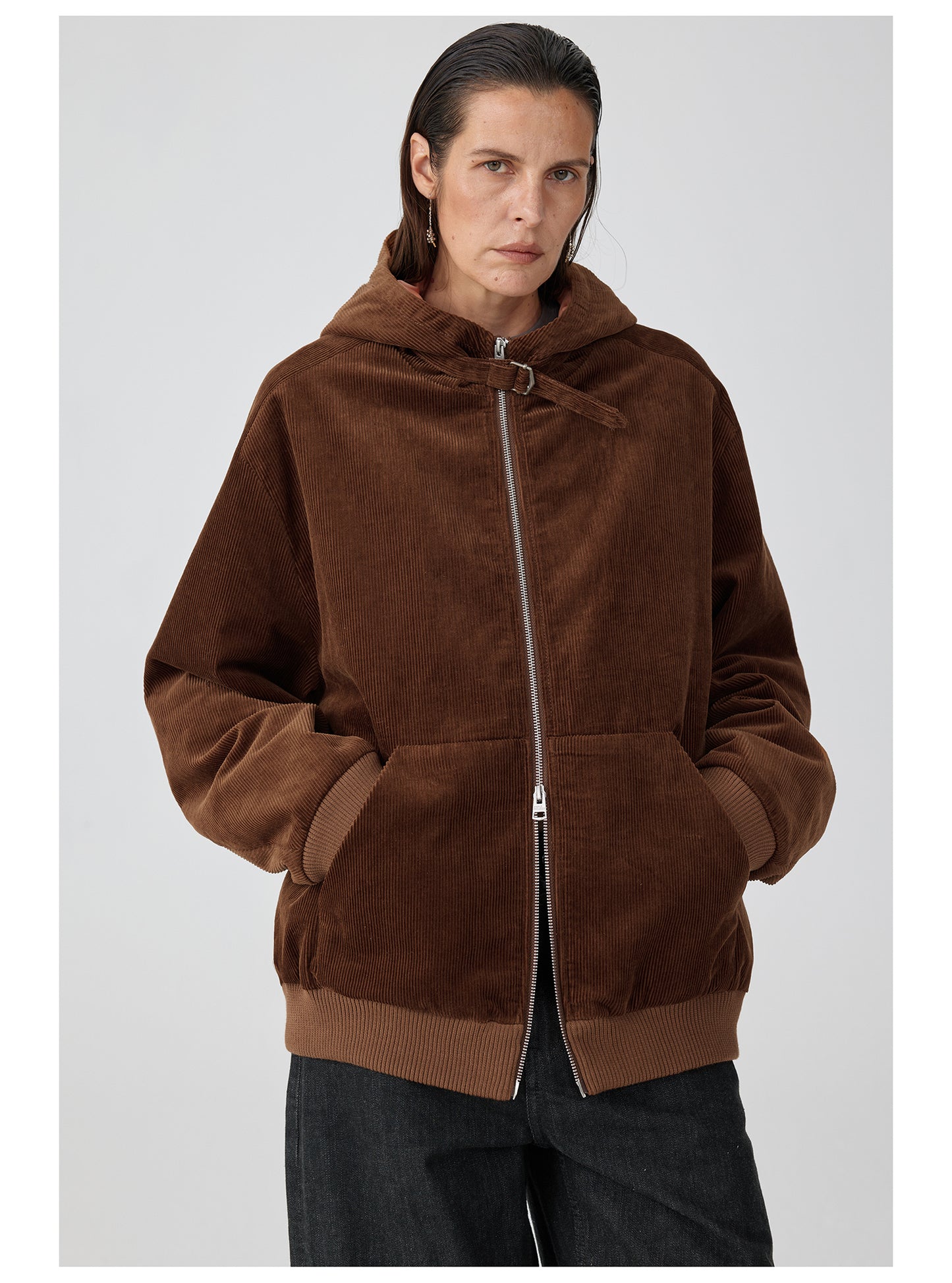 Corduroy Hooded Jacket