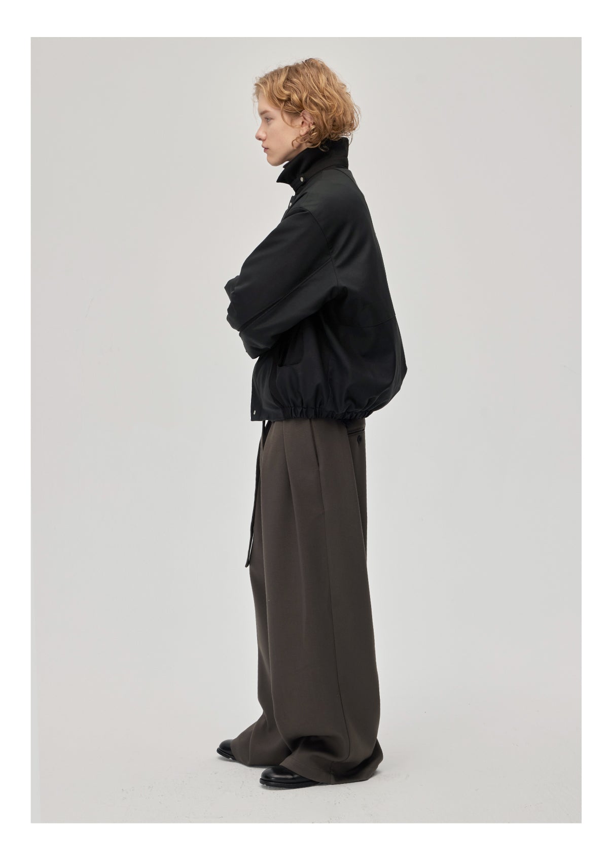 PU leather stitched short jacket