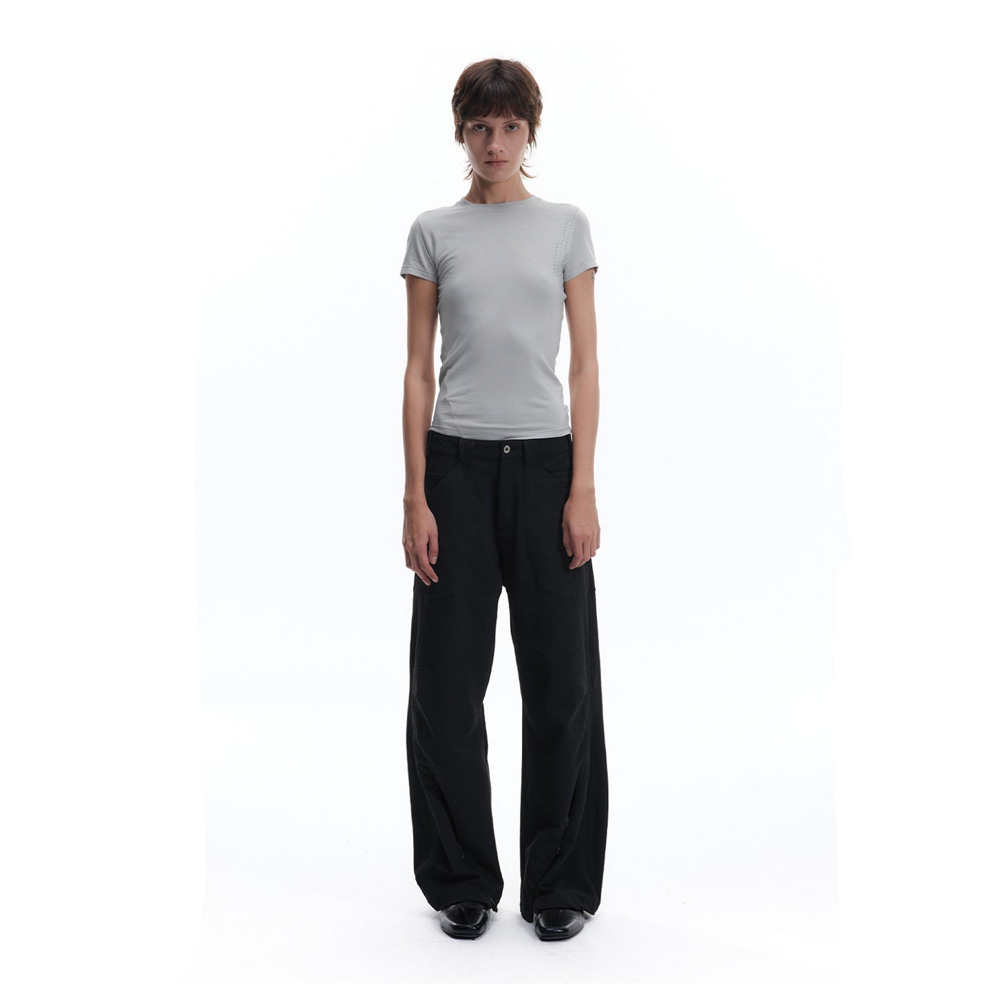 3D-Cut A-Line Casual Pants