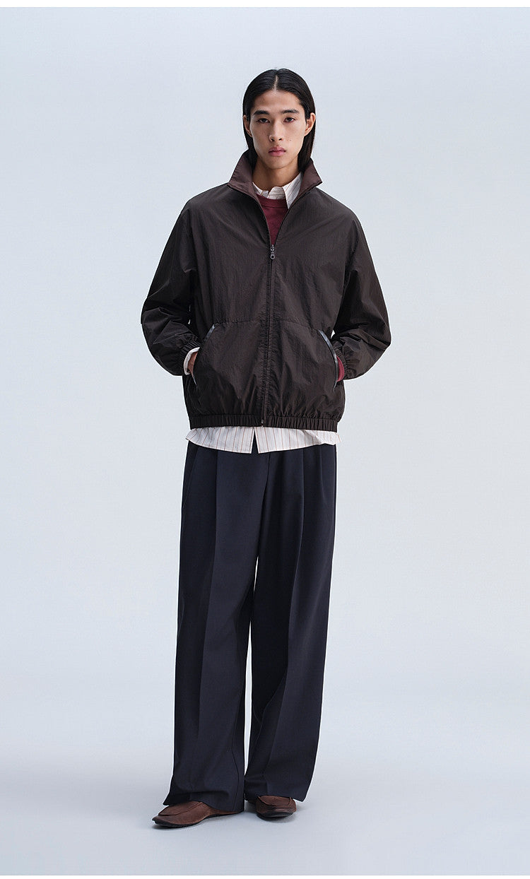 Casual Short Jacket with Stand-Up Collar