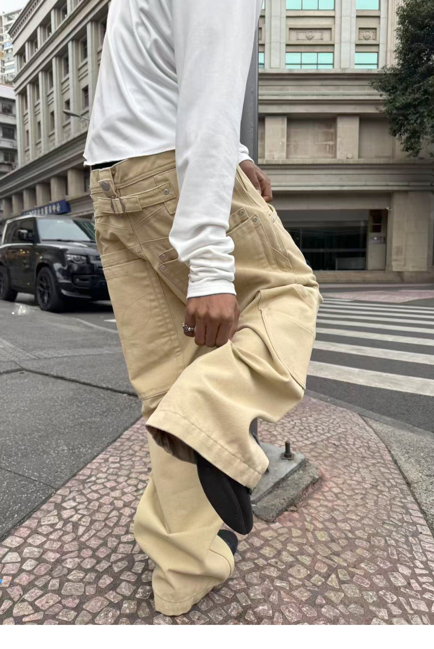 배기 캔버스 카고 팬츠