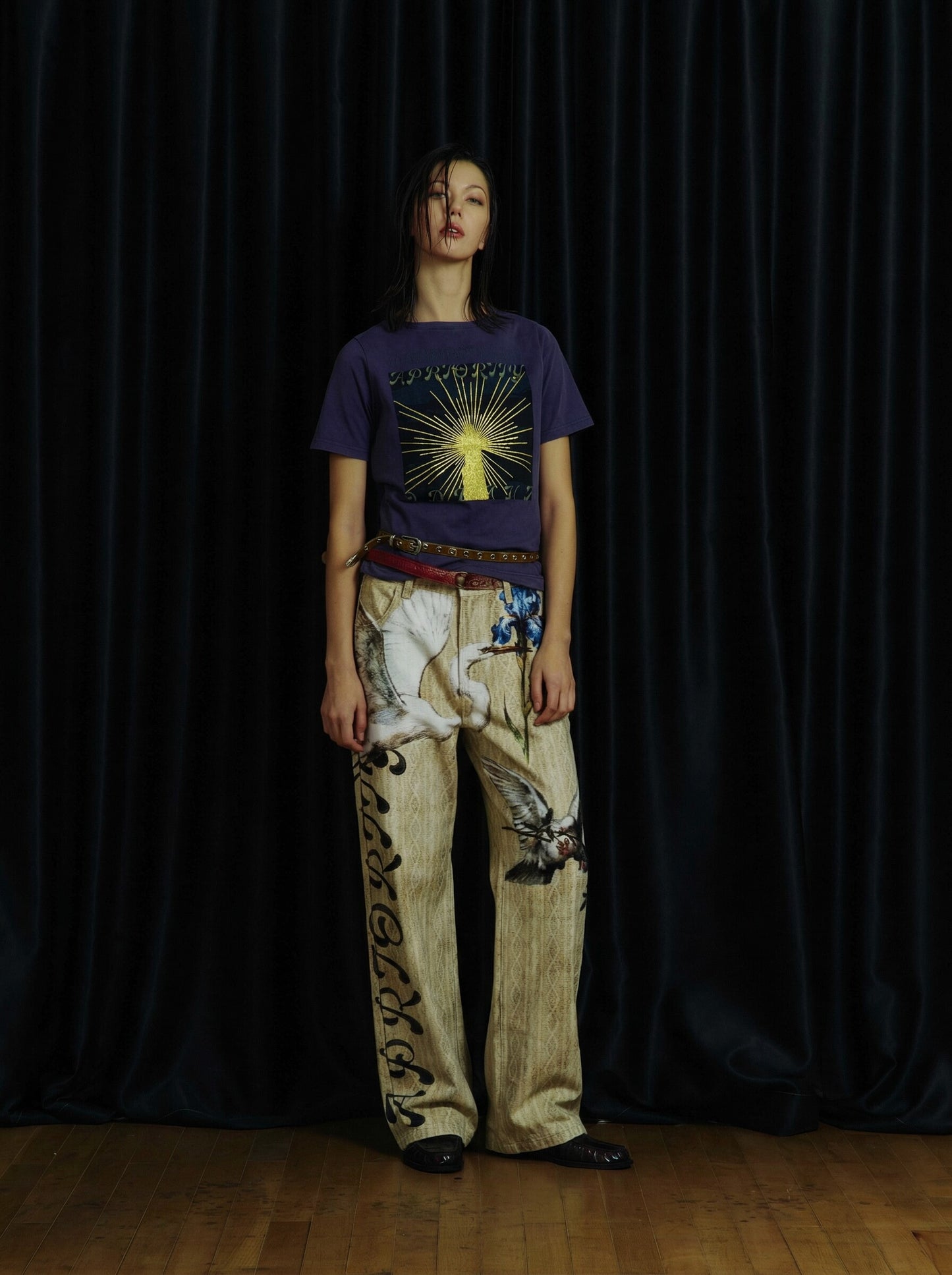3D-Printed Denim Casual Pants