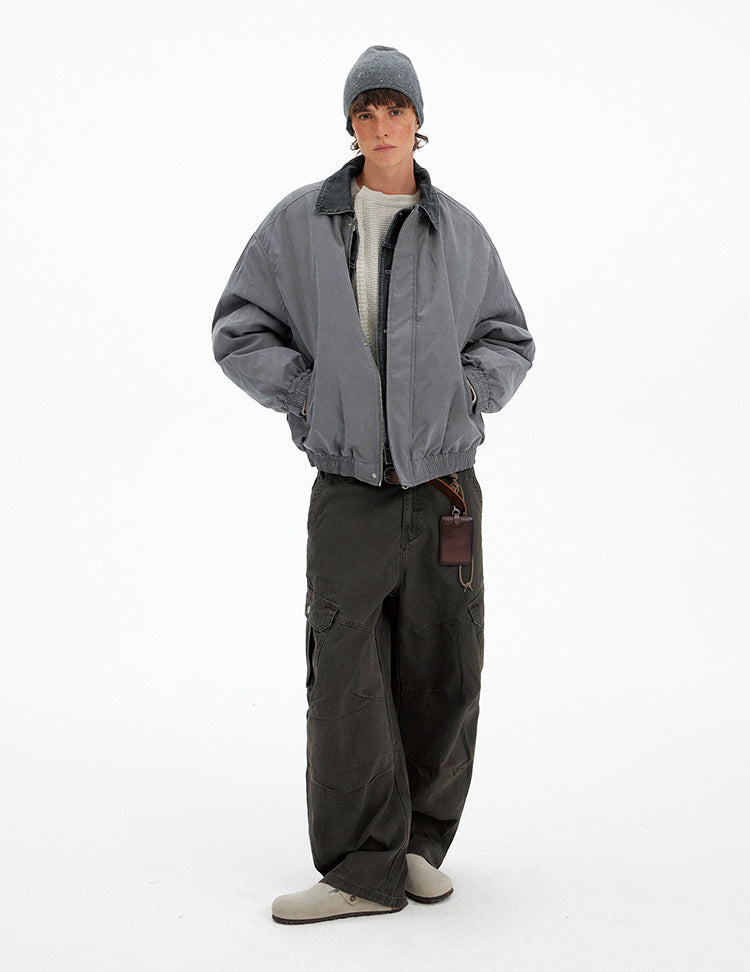 Faux Two-Piece Cotton Jacket