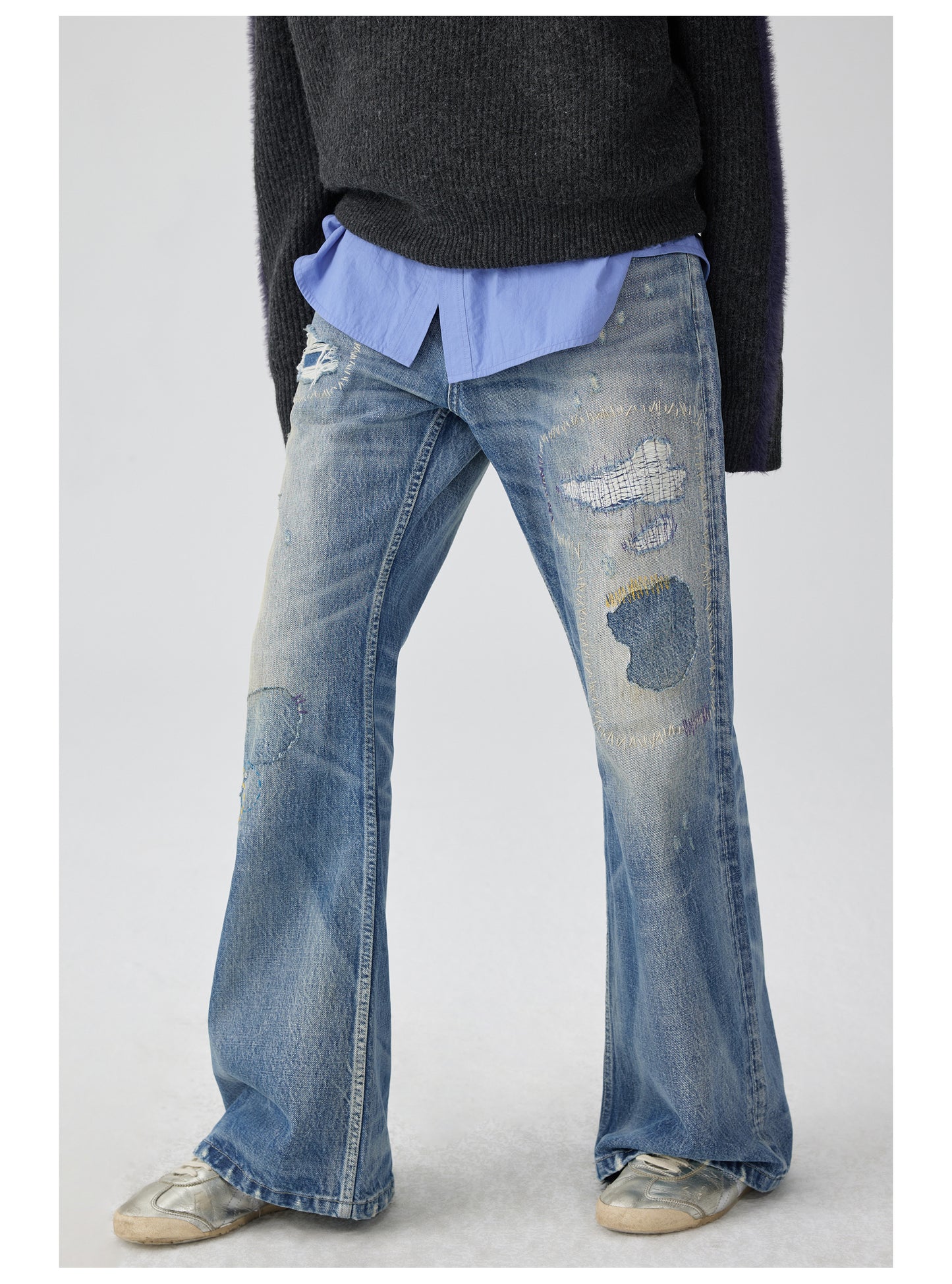 Stitched Flare Jeans