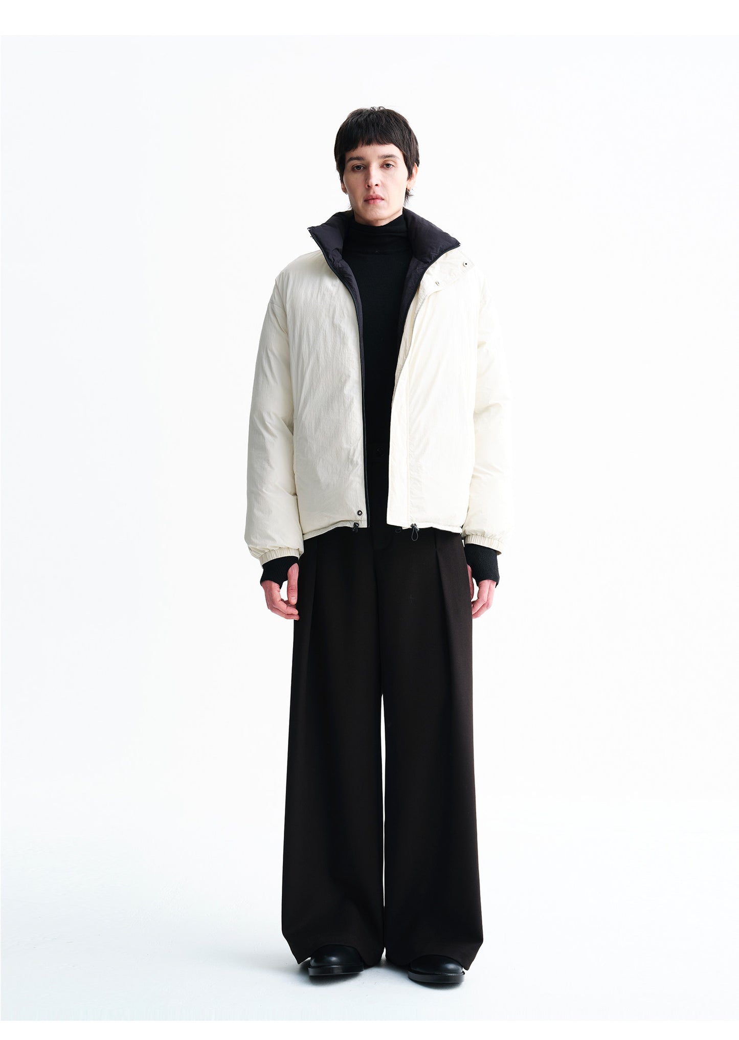 Unisex Pleated Wide-Leg Pants